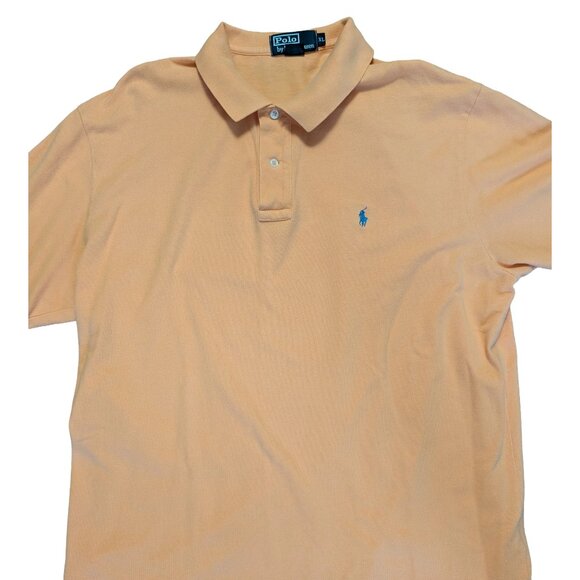 Vintage 90s Polo Ralph Lauren Short Sleeve Polo Shirt Men's XL Tangerine Orange - Picture 1 of 6